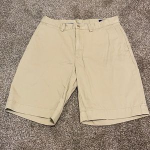Khaki flat front shorts